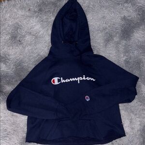 Champion Dark Blue Cropped Hoodie